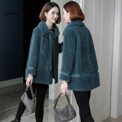 Jacket Women Faux Fur Coat Particle Chenille Coat Womens Winter Haining Large Size Coat Women Veste Femme