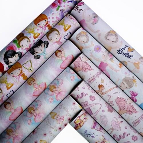 Snythetic Leather Sheets Printed Faux Leather Fabric for DIY Hair Bow Material L18565