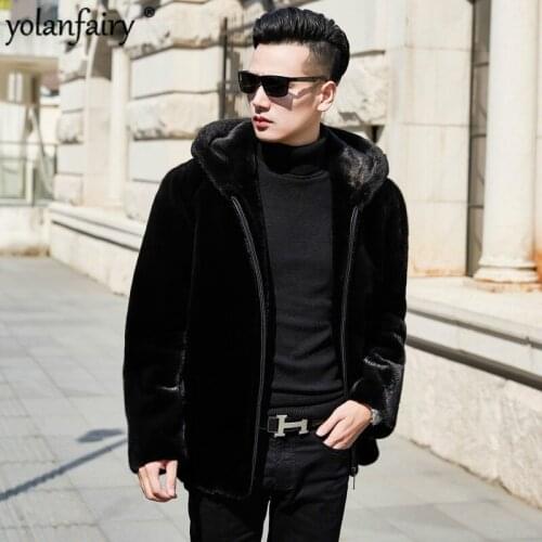 Real Fur Coat 2020 Natural Mink Fur Coat Winter Jacket Men Real Shearling Warm Outwear for Mens Clothing Veste Homme N-22 YY738