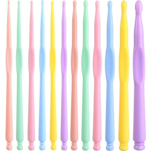 Imzay 12Pcs Crochet Hook Knitting Needles Set Crochet Hooks Weave Crochet Needles Set Sweater Knitting Yarn Knit hook Tools