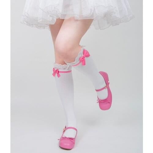 Lolita Socks Women Spring Bow Tube Socks Lolita Lace Cotton Socks Sweet