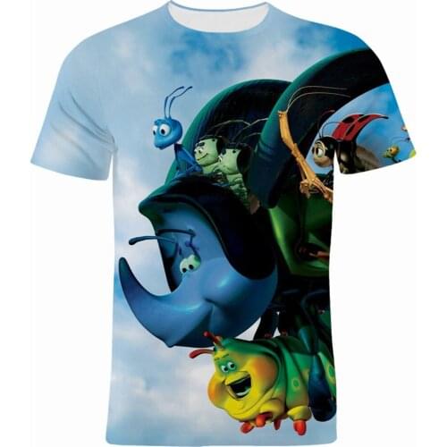 2021 New Summer T Shirt For Boys Disney A Bugs Life Cartoon Anime Girl Kids Clothes Casual 3D Printed Children Tee Shirts