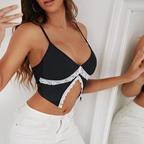 2021 New Slim-fit Tight-fitting Sexy Sleeveless Car Lace Sling With Backless Inner Camisole Color B7R7