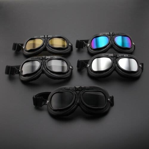 New Retro Motorcycle Goggles Glasses Vintage Motor Classic Goggles For Pilot Steampunk ATV Bike Copper Helmet Ski OutSport