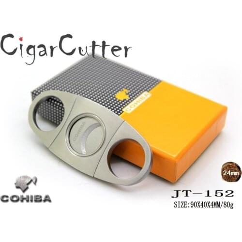 Original Cohiba cigar cutter Ultra-Thin stainless steel Pocket Zigarre Cigarette Knife Cuban Smoking Guillotine Tools Charutos