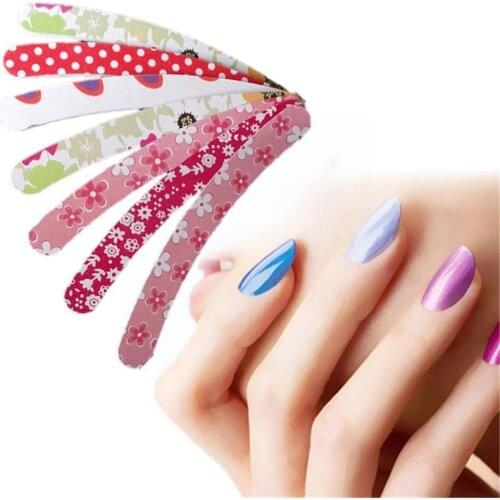 1pc Random Color Professional Nail File Nail Art Tools Polishing Tools Nail Grinding Care Half Pedicure Moon Sandpaper Mani O2X4