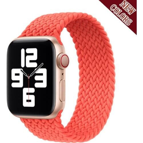 Nylon Elastic Fabric Bracelet iWatch Serie 3 4 5 SE 6 44 Braided Solo Loop Strap For Apple Watch Band 44mm 40mm 42mm 38mm 44 mm