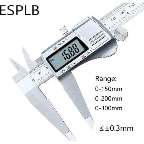 ESPLB All Stainless Steel Vernier Caliper 0-150mm/200mm/300mm High Precision Measuring Gauging Tools Electronic Digital Calipers