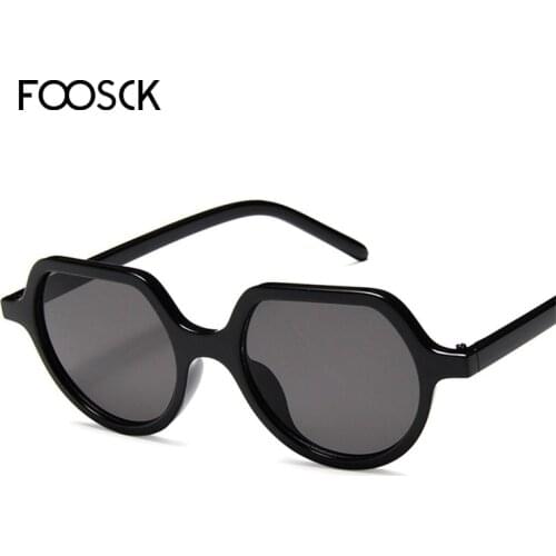 FOOSCK Small Sunglasses Women Brand Designer Sun Glasses Female UV400 Black Blue Pink Lens