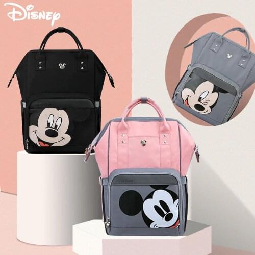 Disney Classic Mickey Minnie USB Diaper Bag Backpack Baby Bag For Mommy Maternity Bag Waterproof For Baby Care Stroller Bag