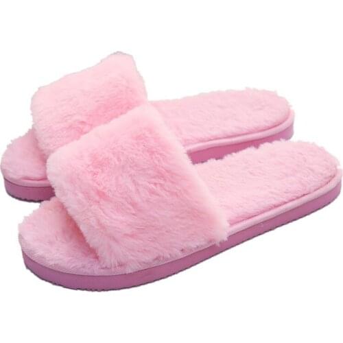 Slippers 2018 new cotton trailer female home drag winter non-slip indoor generation cotton slippers plush slippers