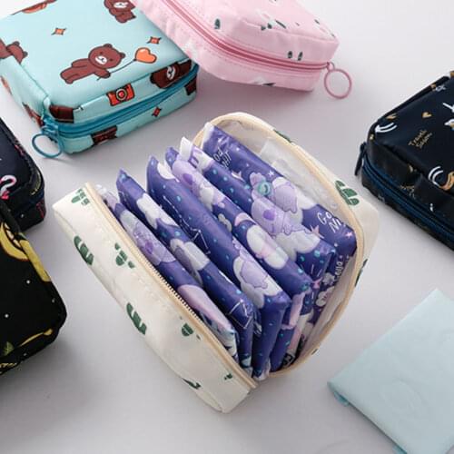 Waterproof Tampon Storage Bag Cute Sanitary Pad Pouches Portable Makeup Lipstick Key Earphone Data Cables Organizer
