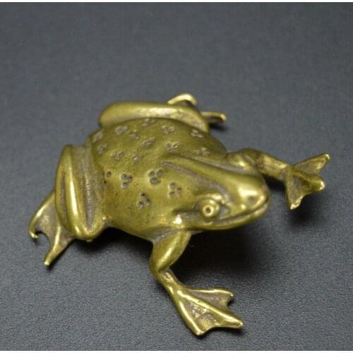 All copper frogs tea pet to play hand handles old bronze pieces small pieces antique display copper frog collection cute
