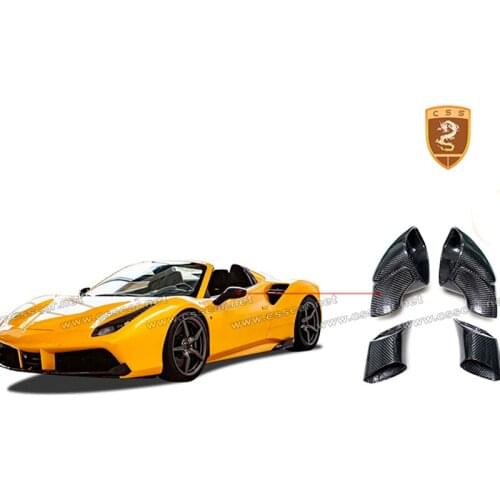 For Ferrari 488 GTB Real Carbon Fiber Mirror Cover Gloss Black Matt Black