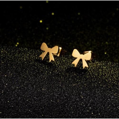 WANGAIYAO2021 new jewelry creative cute bow earrings female stainless steel bow ear jewelry ladies gifts