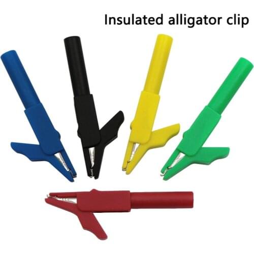 Nylon PA Insulated Alligator Clip with 4mm Socket Connector 300V/10A For Instrument and Apparatus testing Clamp Jumper Line