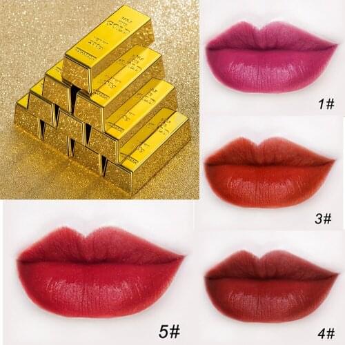 6 Colors Sexy Women Glitter Lipstick Waterproof Long Lasting Moist Lip Gloss Shimmer Lipgloss Gold Women Makeup maquiagem