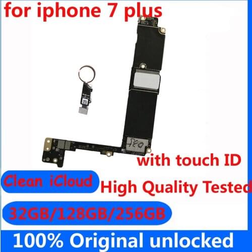 100% Original Motherboard for iphone 7 plus Factory unlocked for iphone 7plus 7p Mainboard 32GB 128GB 256GB with / No touch ID