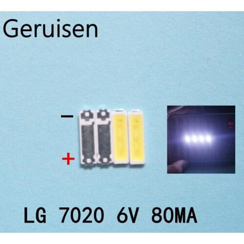 100PCS/LOT For LED LCD Backlight TV Application LED Backlight 1W 6V 7020 Cool white LED LCD TV PHYR72X61MP DAXIAOJIAO