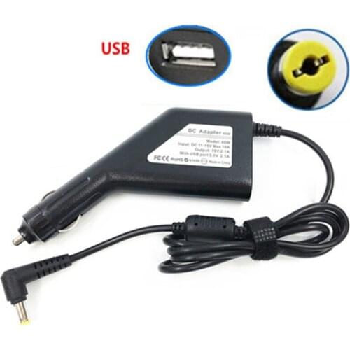 19V 2.1A 40W 5.5mm*1.7mm Car Adapter with USB Port For ADP-40PH BB Laptop Notebook Power Supply