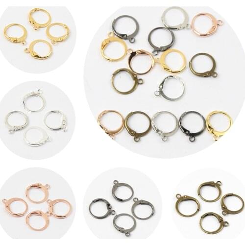 12x14mm Round Colorful French Style Ear Wire Clip Hooks with Loop For Fashion Jewelry Making DIY Handmade Earring Accessories