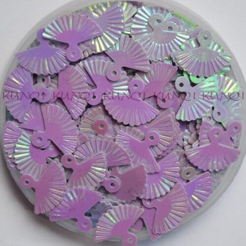 30g 750pcs 12*15mm Small Cute Shell Fan Shape AB Purple Loose Sequins Beautiful Crafts for Sewing/Webbing Diy Accessory Kids DIY