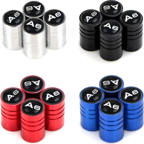 4PCS Car Styling Zinc Alloy Anti-theft Sport Car Tire Valve Caps Wheel Tires Tire Stem Air Cap Airtight Covers for AUDI A6