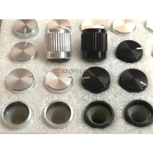 11mm*12mm Aluminum DAC CD Amplifier Potentiometer Volume Knob 6mm Knurled High Quality Black/Silver Color