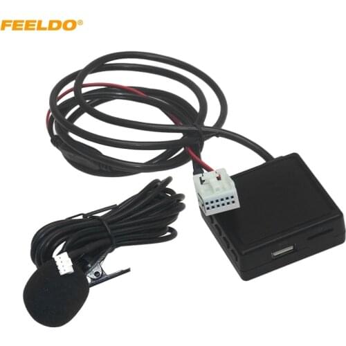 FEELDO Car Audio Bluetooth 5.0 Module AUX Microphone Cable Adapter For Citroen C2 For Peugeot 307 408 Radio Stereo AUX Adapter