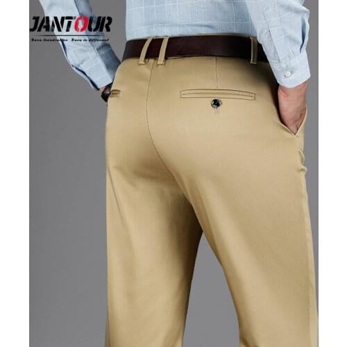 Brand 2020 New Mens Fashion Autumn Winter Mens High Quality Straight Business Trousers Classic Fashion Thick Suit Pant 40 42