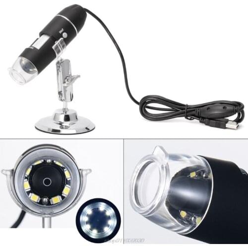 1600X USB Digital Microscope Camera Endoscope 8LED Magnifier with Hold Stand Jy7 21 Dropship
