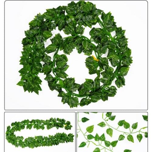 Long Simulation Plants Rattan Green Ivy Leaf Fake Grape Vine Artificial Flower String Foliage Leaves Home Wedding Garden Decor