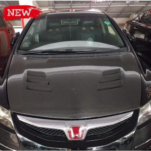 FOR CIVIC FD2 TYPE R JS STYLE CARBON FIBER GLASS HOOD TRIM BODY KIT TUNING PART FOR FD2 FRP BONNET RACING