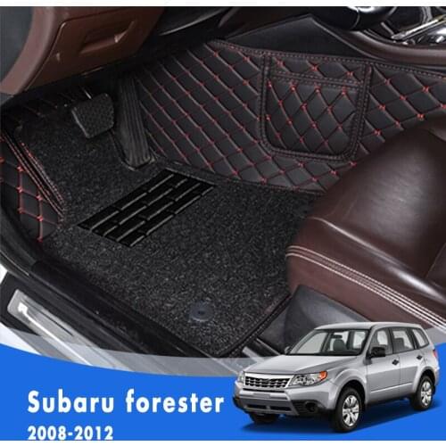 For Subaru forester 2012 2011 2010 2009 2008 Luxury Double Layer Wire Loop Car Floor Mats Carpets Auto Interior Accessory Covers