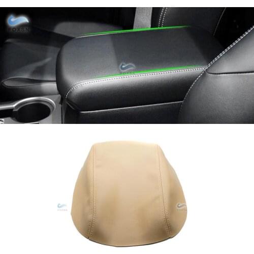 For Toyota 4Runner 2010 - 2016 2017 2018 Car Microfiber Leather Interior Center Control Lid Armrest Box Cover Sticker Trim Beige