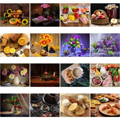 Elegant Restaurant Art Diamond Painting Cross Stitch Decoration Diy Handmade Modern Gourmet Pumpkin Soup Picture Diamond Mosaic