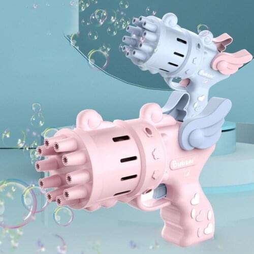 Electric Bubble Machine 10-Hole Bubble Maker Gatling Summer Soap Water Bubble Blower Safe Childrens Outdoor Toy Kid Shooter