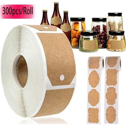 300pcs/Roll Kraft Paper Gift Tags with String Blank Wedding Festival Birthday Gift Tag Label Holiday Gift Sticker Label