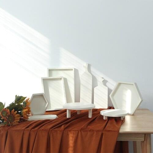 European style white wooden tray dessert table cake display stands wedding cake arrangement set birthday snack decoration tool