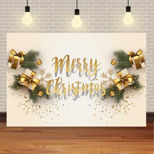 Seekpro Merry Christmas Tree Gift Winter Wooden Sequins Pine Cones Party Customized Photo Backdrop Photography Background