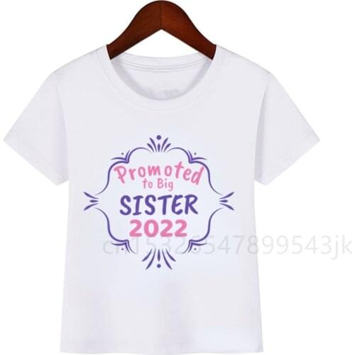 2022 Promoted To Be Big Sister Baby T-shirt Childrens T-shirt Baby Gift Summer Short Sleeve Family Matching Sibling T-shirt