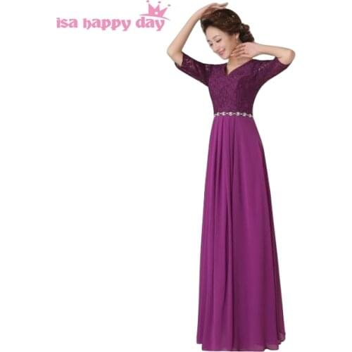 Royal blue purple women top long shoulder sexy autumn 2020 party dress bridal dresses with half sleeve rhinestones W2779