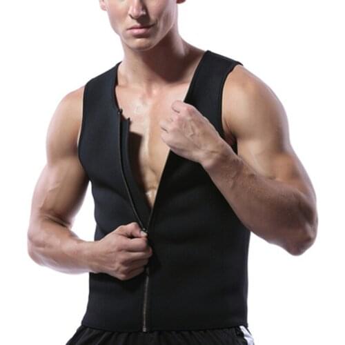 Men Waist Trainer Vest For Weightloss Hot Neoprene Corset Body Shaper Zipper Shapewear Slimming Belt Belly Men
