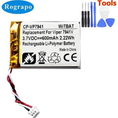 New Battery For Viper 7941V, 7944V, 7945V;Python 7941P, 7944P, 7945P;Clifford 7941X, 7944X, 7945X Accumulator 600mAh 3-wire Plug