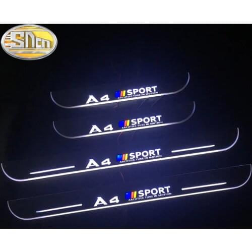 SNCN Trim Pedal LED Car Light Door Sill Scuff Plate Pathway Dynamic Streamer Welcome Lamp For Audi A4 B6 B7 B8 B9