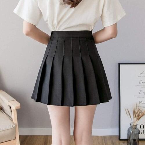 High Waist Pleated Mini Short Skirts Girls Classic Flared Skater School Uniform Harajuku Korean Sweet Style Solid Tennis Skirts