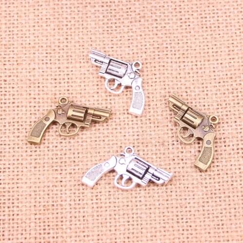 32pcs pistol Charms Zinc alloy Pendant For necklace,earring bracelet jewelry DIY handmade 29*22mm