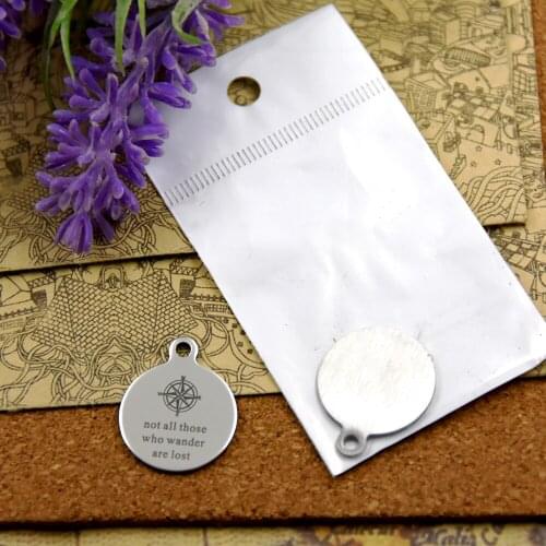 20pcs--stainless steel charms"not all those who wander are lost "5 style for choosing DIY Charms Pendants