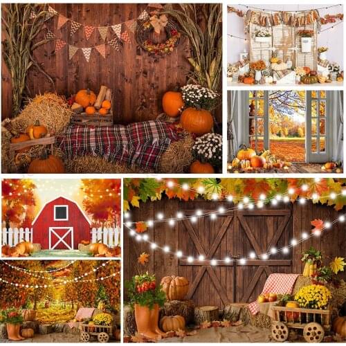 Halloween Pumpkin Wooden Board Photography Backdrop Vinyl Backgrounds Photo Studio for Baby Children Party Photocall Photobooth
