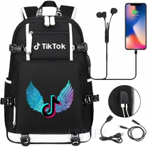 School Bags USB Charging Men Women Backpacks Mochilas Fashion TIK TOK Studensts School Backpack For Teenagers